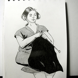 Женщина с вязанием