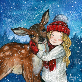 Девочка с оленёнком