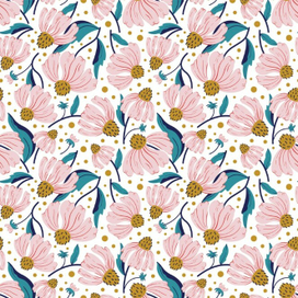 Бесшовный паттерн с цветами