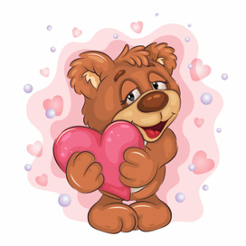 Cute Teddy Bear with Heart. T-Shirt.
