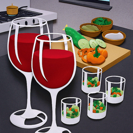 Вино и овощи