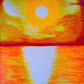 Открытка. Оранжевый закат. А5