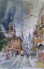 cute small street in Lviv