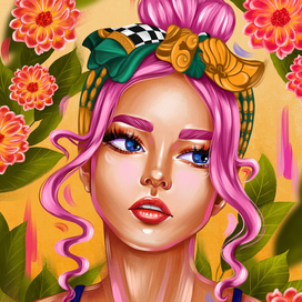 Девушка и цветы