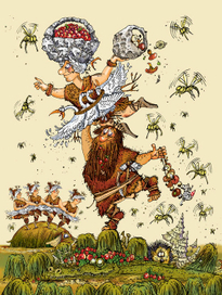 Иллюстрация к книге А. Усачёва «Первобытная история», издательство «Азбука», 2015 г.