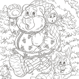 Раскраска: Маша и медведь