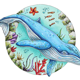 Кит под водой