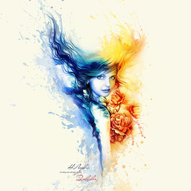 портрет в стиле акварель