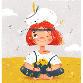 Девочка и кот.