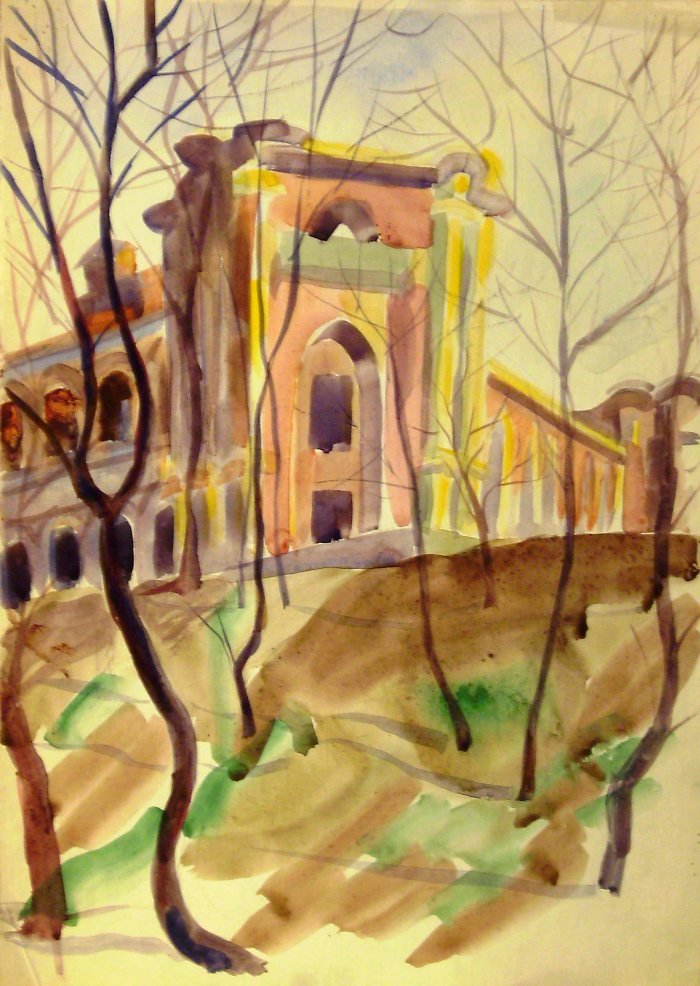 Набросок, акварель