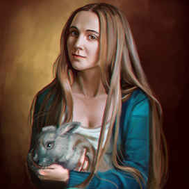 Портрет девушки с кроликом