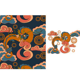 Паттерн векторный "Дракон"