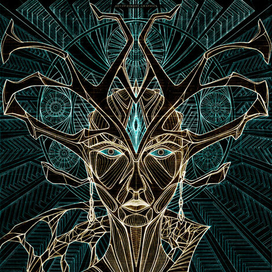 Portrait of a fantasy girl - Queen extraterrestrial intelligent