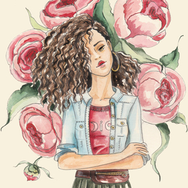 Пион. Из серии "девушки-цветы"