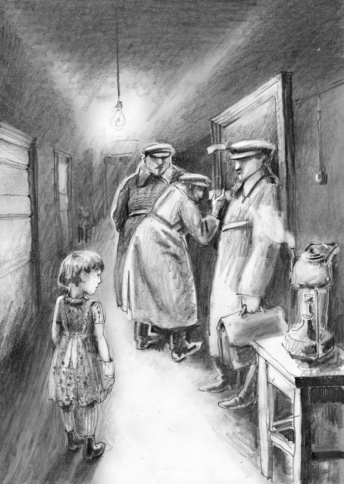 Иллюстрация к книге М.Козыревой Девочка перед дверью