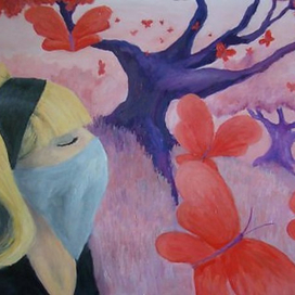 Девушка и бабочки