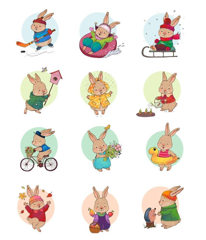 Зайцы. Календарь.