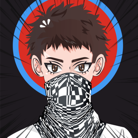 Аниме парень в платке