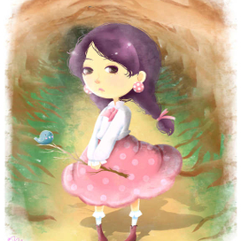 Элла и птичка