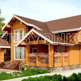 Визуализация дома из бруса