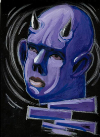 проба гуаши на чёрной бумаге 