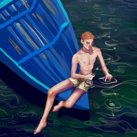 Мальчик спасает рыбку