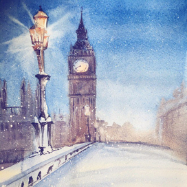 Лондон. Снег