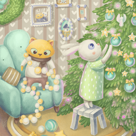 открытка новый год