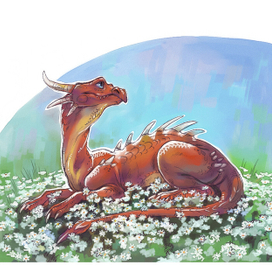 Дракон в ромашках