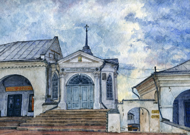 Кострома, Торговые ряды. Надвигается гроза