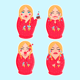 стикеры-матрёшки