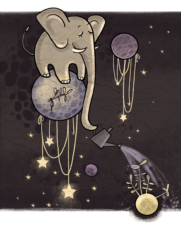 Про слона, который решил хоботом достать до луны.