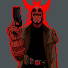Hellboy Pixelart