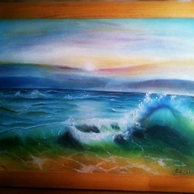 Морской пейзаж. 35 на 25 см.