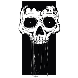 skull with glowing eyes. vector illustration