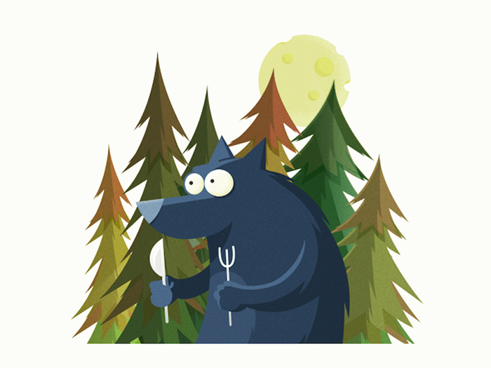 Голодный серый волк