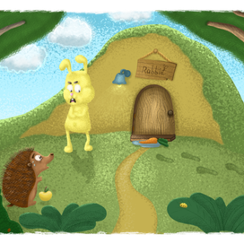 1я иллюстрация из серии "кролик, который любит зефир"