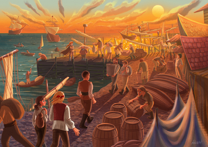 Иллюстрация к книге "Моя темная королева". В порту