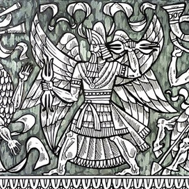 "Боги Пальмиры" Эскиз, акрил, маркер, бумага. 2016