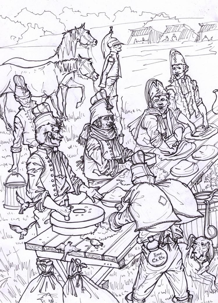 Французский лагерь на р. Чернишня, октябрь 1812-го г. Мукомолы