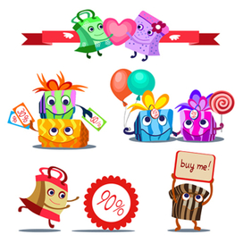 Разработка персонажей для рекламы распродажи