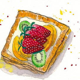 Пирожок с ягодами и фруктами
