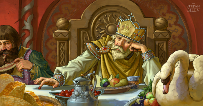 " Призадумался князь Владимир..." Иллюстрация к былине " Добрыня Никитич ".