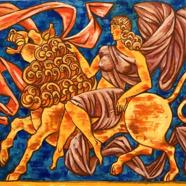 "ПАЛЬМИРА: СЛИЯНИЕ КУЛЬТУР". "Аллад защитница". 120х100 м, акрил, холст. 2016 г.