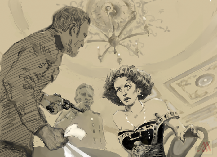 Иллюстрация к роману В. Пикуля "Честь имею"