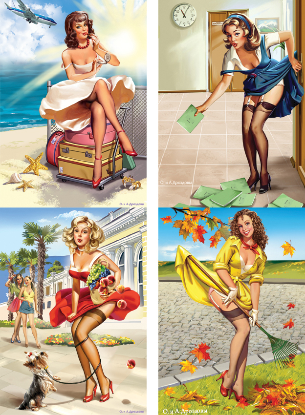 Открытки в стиле пин-ап