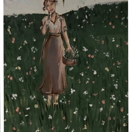 девушка с цветами