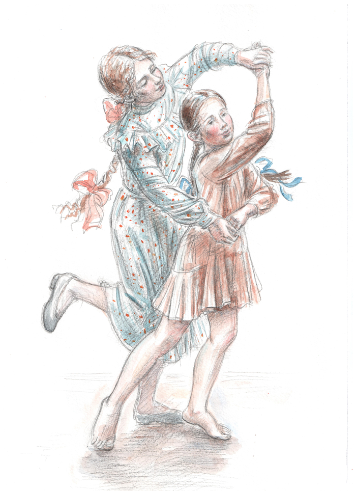 "Динка" В. Осеева. Иллюстрация