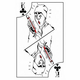 Колода карт "Красный клоун, белый клоун"