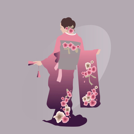 Девушка в кимоно